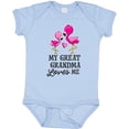 thumbnail image 3 of Inktastic My Great Grandma Loves Me with Two Flamingos Boys or Girls Baby Bodysuit, 3 of 5