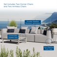 thumbnail image 6 of Lounge Sectional Sofa Set, Fabric, Grey Gray, Modern Contemporary Urban Design, Outdoor Patio Balcony Cafe Bistro Garden Furniture Hotel Hospitality, 6 of 10