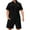 Black, variant on JIKNTTR Men's 2 Piece Outfits Casual Fashion Short Sleeve Set With Half Zip Collar Stylish summer Outfit For Men Trendy Versatile Outfits