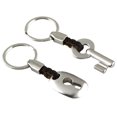 thumbnail image 1 of 2 Pcs Creative Fashion Leather Couple Keychain Key Chain Ring Keyring Key Lock Gift (Silver), 1 of 3