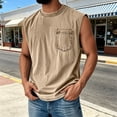 thumbnail image 3 of Workout Tank Tops for Men Summer Crewneck Loose Fit Sleeveless Muscle Shirts Vintage Washed Tshirts, 3 of 5