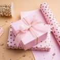 thumbnail image 6 of CozyNestFinds Reversible Wrapping Paper - Mini Roll - 17 Inch x 33 Feet - Pink Print and Gold Delicate Polka Dots Design for Birthday, Holiday, Wedding, Baby Shower, 6 of 15
