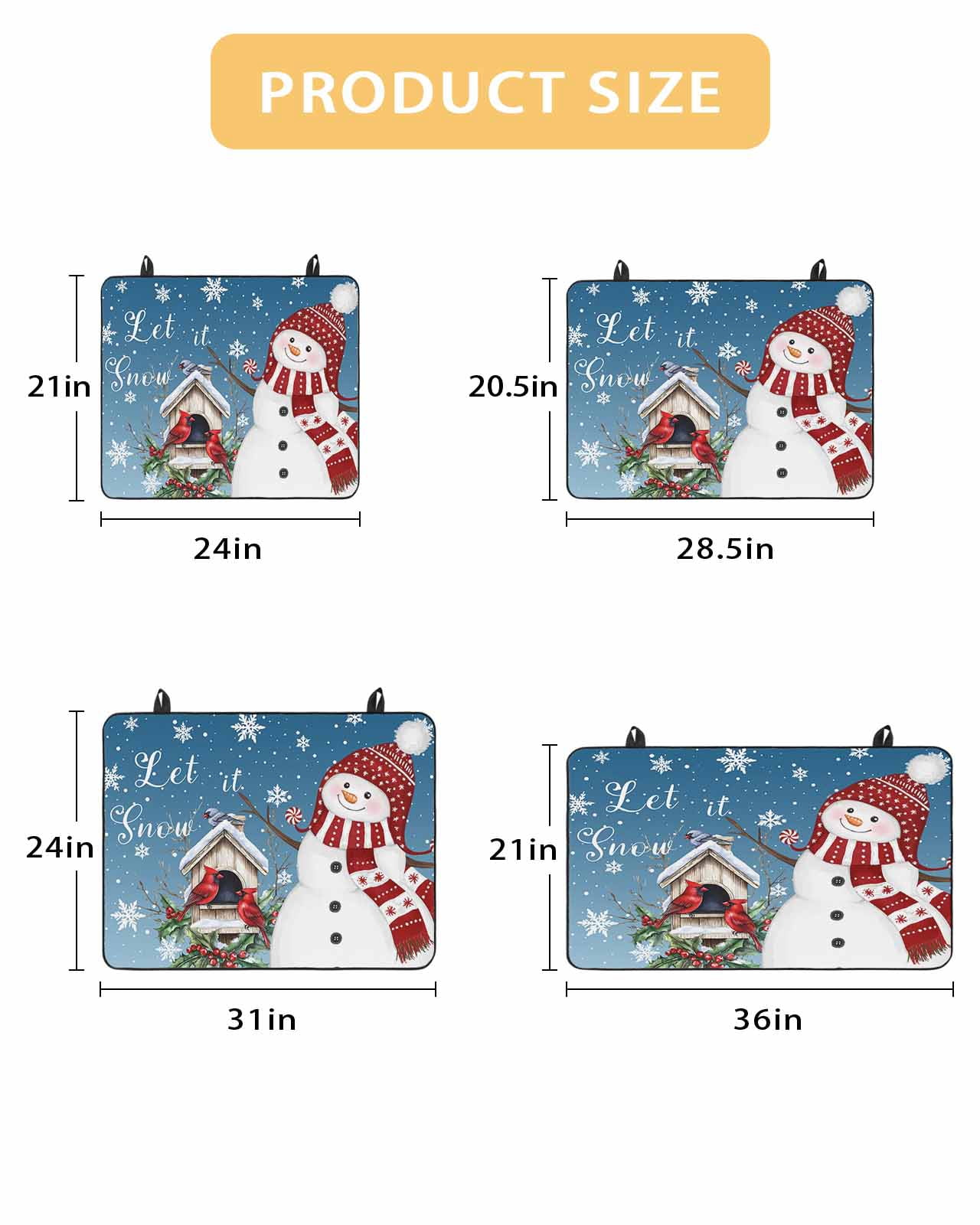 Large Induction Cooktop Protector Mat Blue Grey Snowman Christmas Stove Top Covers for Electric Stove, Xmas Snowflake Birds Berry Winter Decorative Stove Burner Cover Mats, Glass Top Stove Cover
