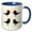 Blue/White, variant on 3drose, Four Calling Birds Retro Mid-century Cut-out, 11oz Magic Transforming Mug