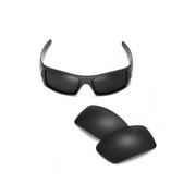 Walleva Black Mr. Shield Polarized Replacement Lenses for Oakley Gascan Sunglasses
