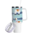 thumbnail image 2 of SKYSONIC Insulated Tumblers with Lids and Straws Handles 40oz Water Bottle Alpaca Animals Travel Mug Reusable Stainless Steel Thermos Vacuum, 2 of 7
