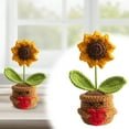 thumbnail image 2 of LLDYYDS Emotional Support Crochet Sunflower Crocheted Plush Flowers, Handmade Knitted Flowers Doll, Positive Sunflowers Decor with Positive Card, 2 of 6