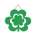 thumbnail image 2 of FeiFu St Patrick Day Home Decor Wooden Door Sign Wood Shamrock Hanging Decoration for Irish Wreath Holiday Party House Gifts, 2 of 6