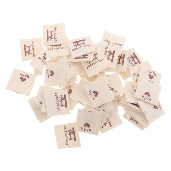 RENACLIPY 100pcs Crochet Handmade Labels Washable Sewing Tags for Projects Craft Supplies