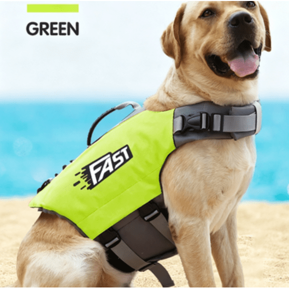Dog Life Jacket, Adjustable Pet Flotation Vest with Rescue Handle, Reflective Strips, High Buoyancy for Small Medium Large Dogs, for Swimming Pool, Beach, Boating