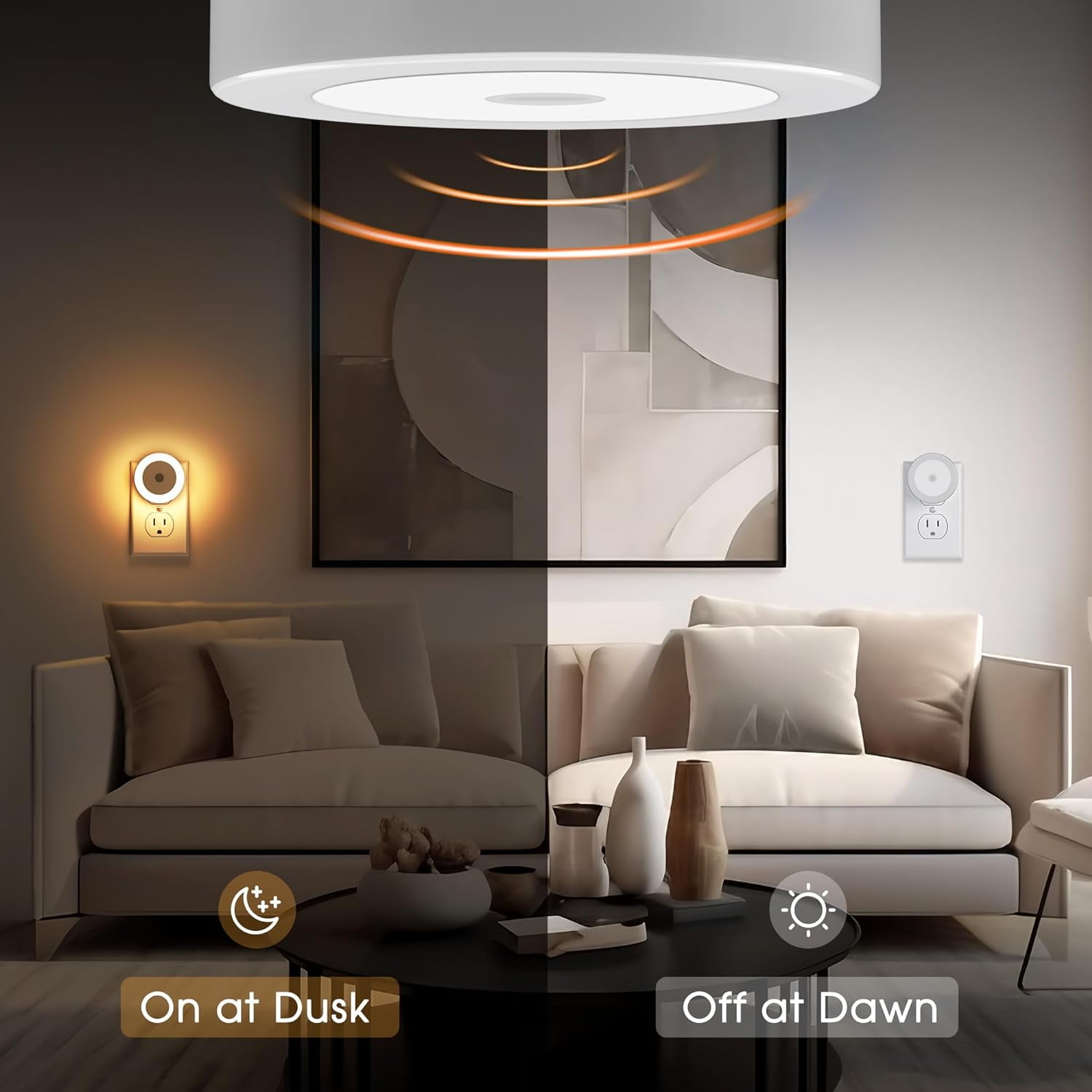 SHAANXIXIAN LED Baby Night Lights Plug into Wall [4Pack], Nightlight with Light Sensors for Kids Room, Bathroom Stair Lights, Hallway Light, Warm White