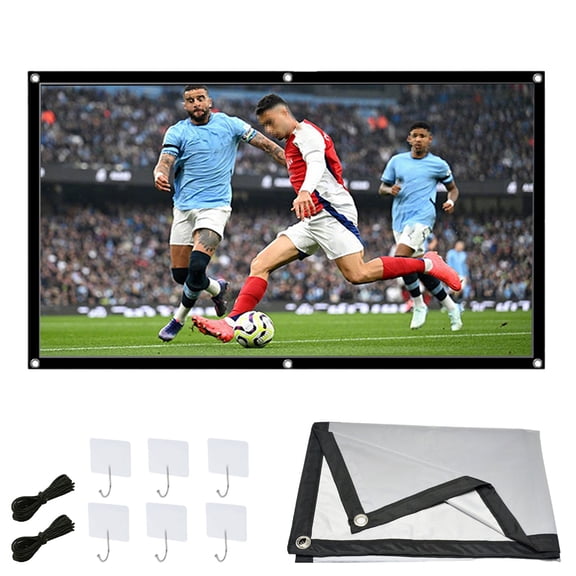 Metallic Anti-Light Projector Screen, 4K HD 16:9 ALR Projection Screen, Foldable Portable Outdoor Movie Screens, Wall Mount Display for Home Theater, Office and Camping,72in