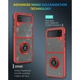 thumbnail image 3 of is Specially Designed for Samsung Galaxy Z Flip3(5G) Anti-Fall,Anti-Fingerprint, Built-in 360° Rotating Ring Bracket Solid and Durable Magnetic car Phone case, Suitable for 6.7inches Women-Red, 3 of 6