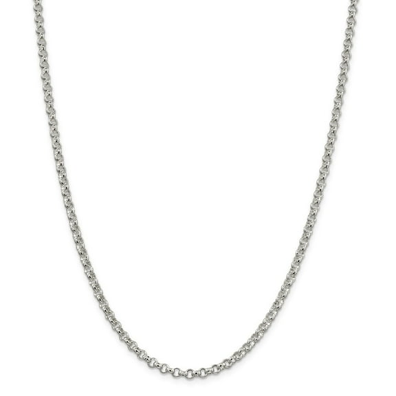 Sterling Silver 4mm Rolo Bomb Chain Necklace - 18.9 Grams - 20 Inch - Lobster Claw