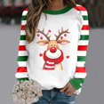 thumbnail image 2 of EHQJNJ Chandail en Molleton Graphique pour Femmes, Imprimé Joyeux Noël, Col Rond, Pull-Over Ajusté, Manches Longues, Décontracté, Ample, 2 of 4