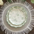 thumbnail image 6 of Efavormart 25 Pack White Sage Green Floral Leaf Print Dessert Paper Plates with Scalloped Rim, 8" Round Disposable Appetizer Salad Plates - 300GSM, 6 of 11