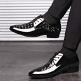 thumbnail image 4 of Tawop Mens Dress Shoes Faux Leather Casual Comfy Fashion Lace Up Oxfords Black Size:9, 4 of 9