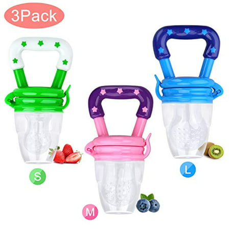 Baby Fruit Feeder Pacifier ( 3 Pack)- Fruit Feeders- Silicone Teething Toys for Infants (Best Pacifier For Teething Baby)