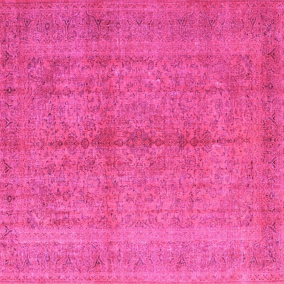 Ahgly Company Indoor Square Persian Pink Traditional Area Rugs, 7' Square