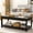 Black, variant on Aheaplus 43.3" Farmhouse Coffee Table with Storage Shelf, Rustic Wood Center Table for Living Room,Black