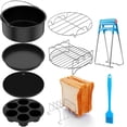 thumbnail image 1 of 9Pcs Air Fryer Accessories Set Food-grade Air Fryer Accessories with Cake Basket Pizza Pan Stainless Steel Skewer Rack Oil Brush Suitable for 3.7/5.9 QT Air Fryer, 1 of 11