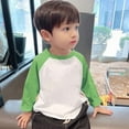 thumbnail image 2 of Jalioing Toddler Kids Long Sleeve T Shirt Color Block Crew Neck Basic Tee Boys Girls Cute Casual Tops 2-11 Years, 2 of 3