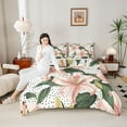 thumbnail image 4 of Homewish Pink Flowers Lily 2pcs Bedding Comforter Set For Teens Female Girls,Spring Garden Twin Comforter Sets,Polka Dots Breathable Bedding Set,Lightweight Room Decor,Reversible, 4 of 8