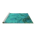 thumbnail image 2 of Ahgly Company Machine Washable Indoor Rectangle Oriental Turquoise Blue Industrial Area Rugs, 8' x 10', 2 of 4