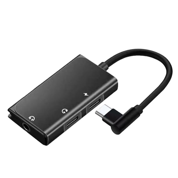 Adaptador de Auriculares Tipo C 3 en 1 para Teléfono PD60W Carga de Audio de 3,5 mm