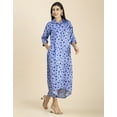 thumbnail image 2 of Moomaya Womens Button Down Midi Dress, Collared Neck, Quarter Sleeves Dress, 2 of 8