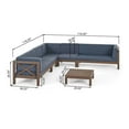 thumbnail image 4 of GDF Studio Bunny Outdoor 7 Seater Acacia Wood Sectional Sofa Set, Gray and Dark Gray, 4 of 15