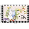 thumbnail image 1 of Letreros metálicos vintage con diseño de conejo de Pascua con flores y huevos, decoración para el hogar, primavera, Pascua, 8 x 12 pulgadas, 1 of 4