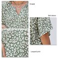 thumbnail image 4 of Mujeres verano Top casual suelta leopardo impresión V Masajeadores de cuello corto Bell manga camiseta para mujer, 4 of 8