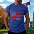 thumbnail image 2 of Mens 4th of July Shirts American Flag Patriotic Short Sleeve T-Shirt Blue,XL, 2 of 6