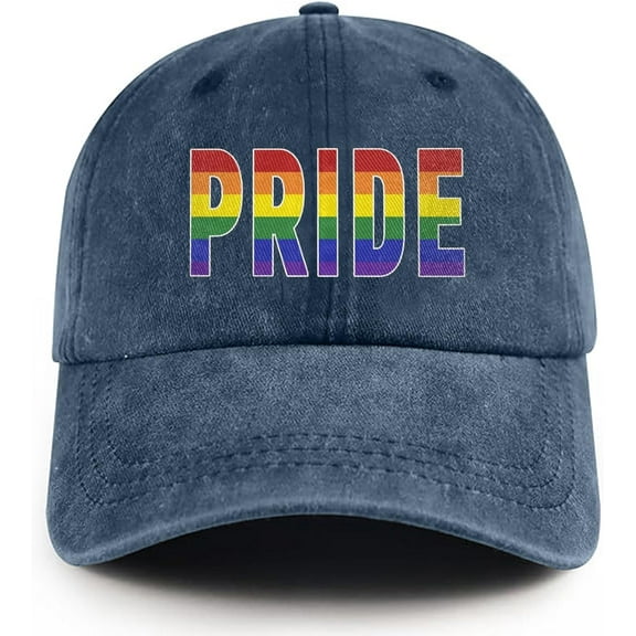 Pride Hat LGBT Baseball Hat Adjustable Cotton Denim Baseball Cap Gay Pride Hats for Men Women