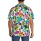 thumbnail image 3 of Balery Watercolor Flowers Camisa Casual de Manga Corta con Botones para Hombre, Texturizada, Estilo Cubano, para Playa, Verano-Large, 3 of 5