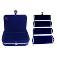 thumbnail image 3 of atorakushon Combo Satin Golden Make-Up Pouch Jewellery Box 4 Pouch 1 roll Bangle Bag with Velvet Blue Ring & Earring Folder ewellery Organizer/Storage Box, 3 of 5