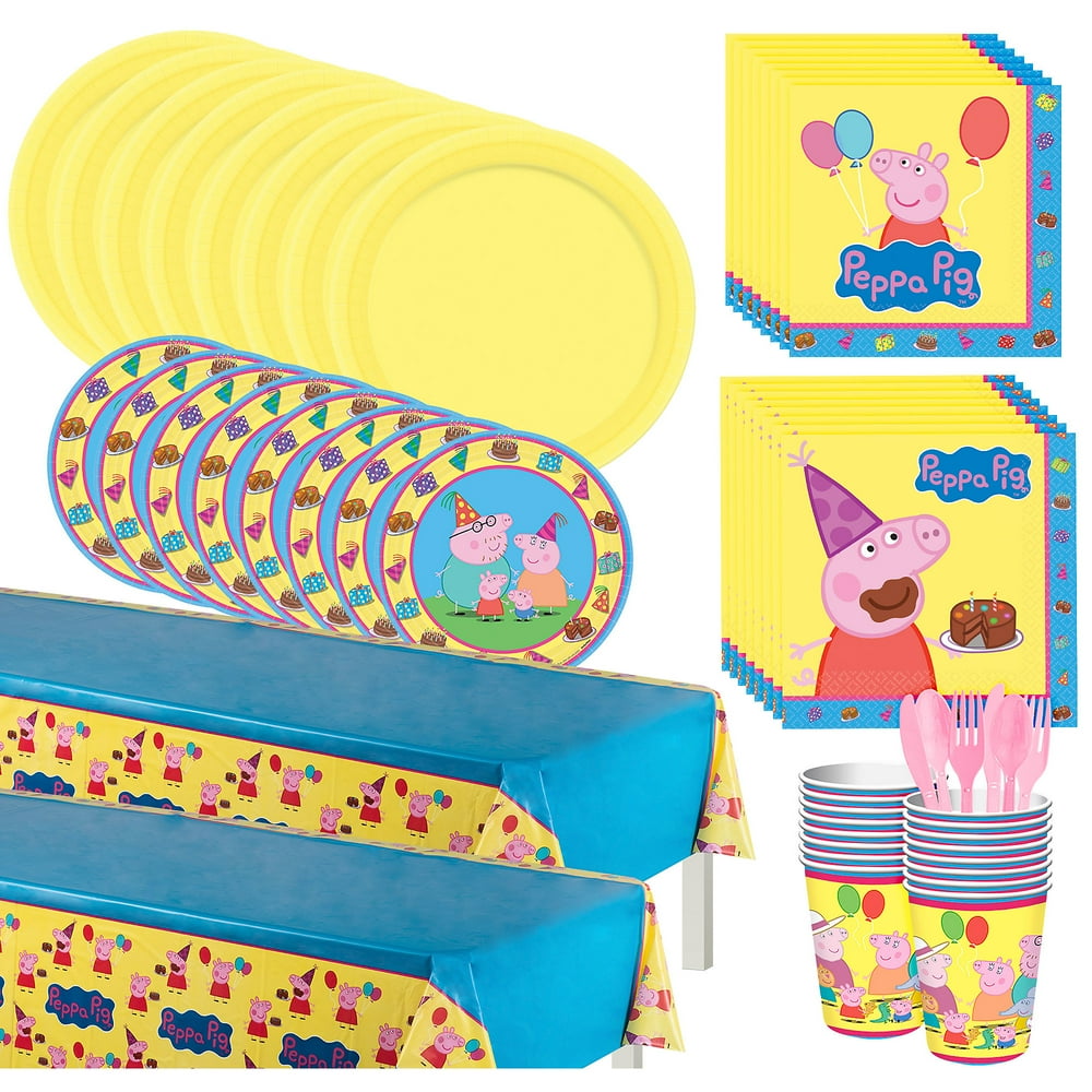 Party City Peppa Pig Kids Birthday Party Supplies, Includes Plates