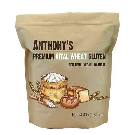 Anthony's Vital Wheat Gluten, 4lbs, High in Protein, Vegan, Non GMO, Keto Friendly, Low Carb