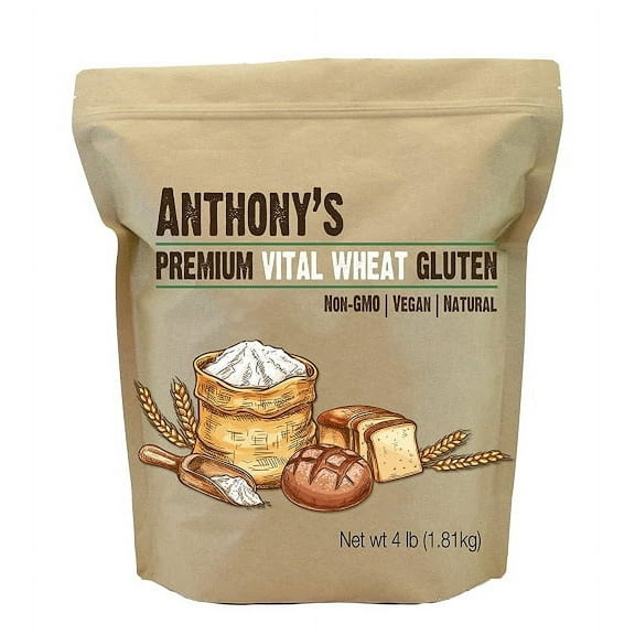 Anthony's Vital Wheat Gluten, 4lbs, High in Protein, Vegan, Non GMO, Keto Friendly, Low Carb