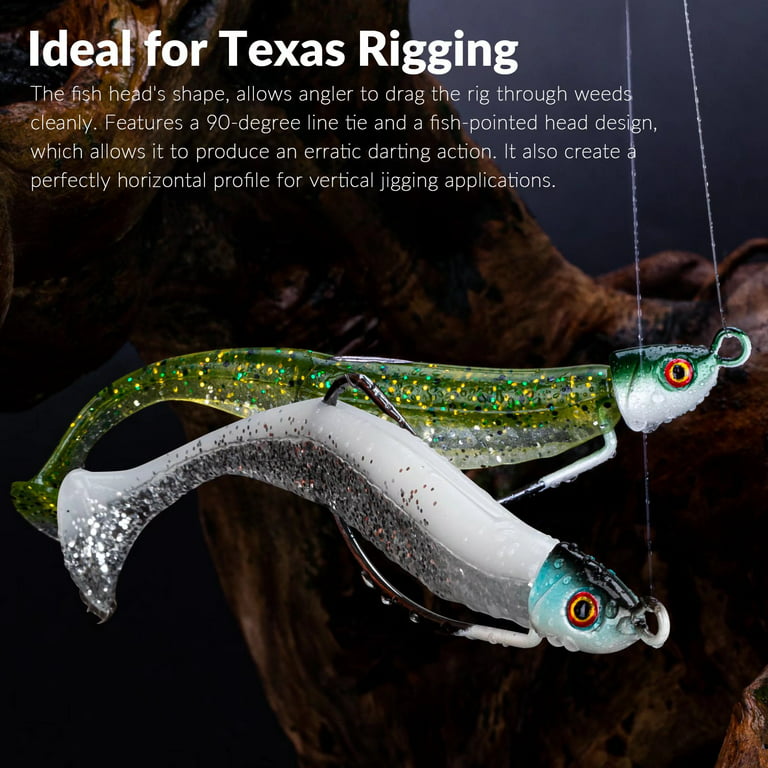 THKFISH Jig Heads for Fishing Hooks Bass Fishing Lures Texas Rig Hooks  Swimbait Jig Heads Five Colors 1/5oz 10pcs