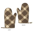 thumbnail image 3 of A Pair Of Heat Insulation And Anti-Perm Gloves 7×11in Thick Anti-Perm Palm With Silicone Piece Lanyard Design Is Easy To Hang Argyle Plaid Khaki_2, 3 of 8