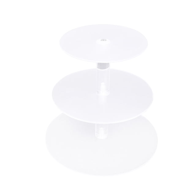 CIMAXIC Wedding Round Acrylic Cake Stand 3 Layers Cupcake Holder Shelf Stackable Detachable Wedding Birthday Party Cup Cake Display Holder (Transparent),8.86"X8.86"X7.87"