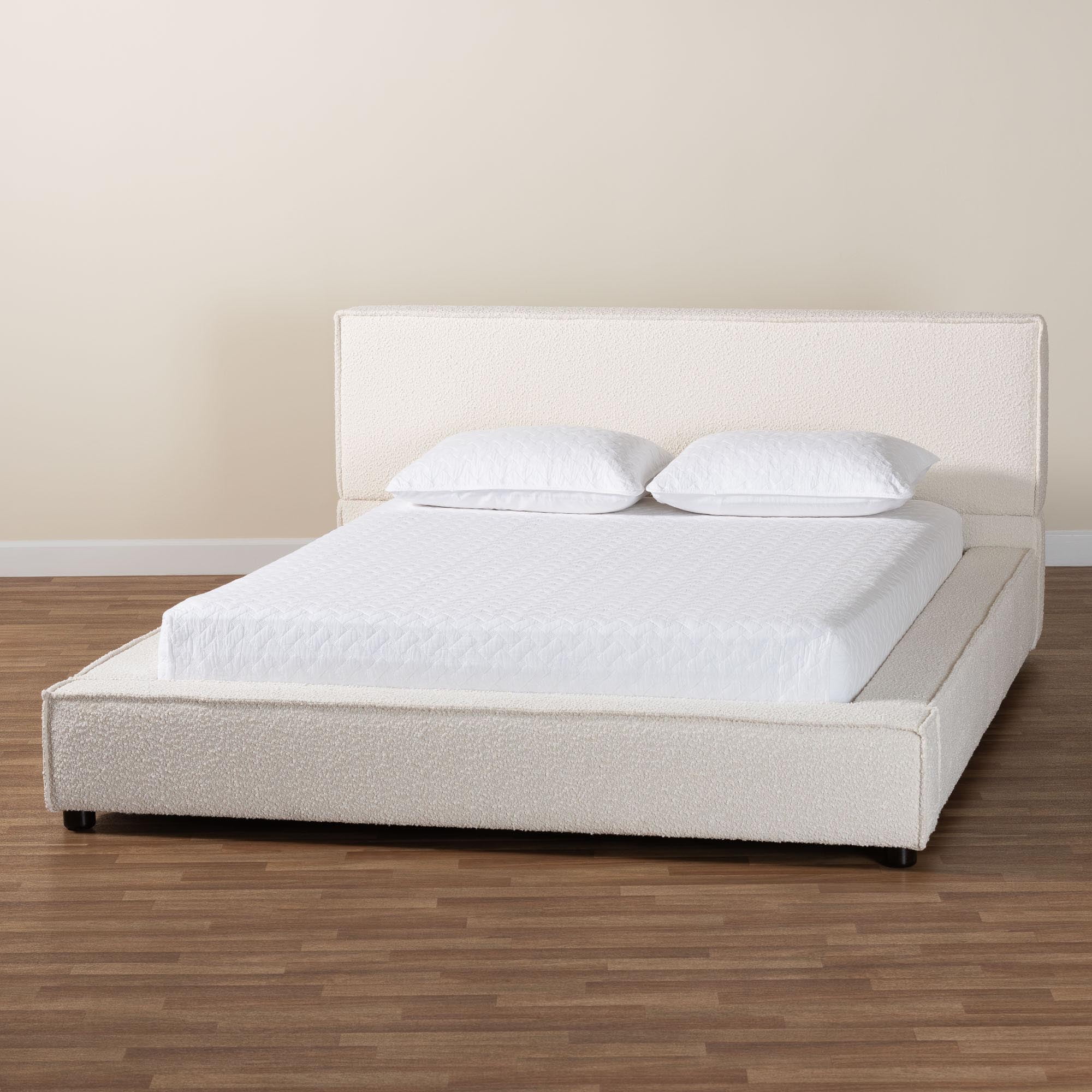 Baxton Studio Bardia Modern Platform Bed, Queen, Cream