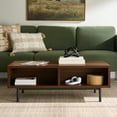 thumbnail image 3 of Better Homes and Gardens Wyatt Geo Modern Rectangular Wood Coffee Table with Storage, Walnut Brown, 3 of 13