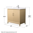 thumbnail image 4 of Janna 36" White Oak Single Vanity & White Cultured Marble Top & Nickel Trim, 4 of 5