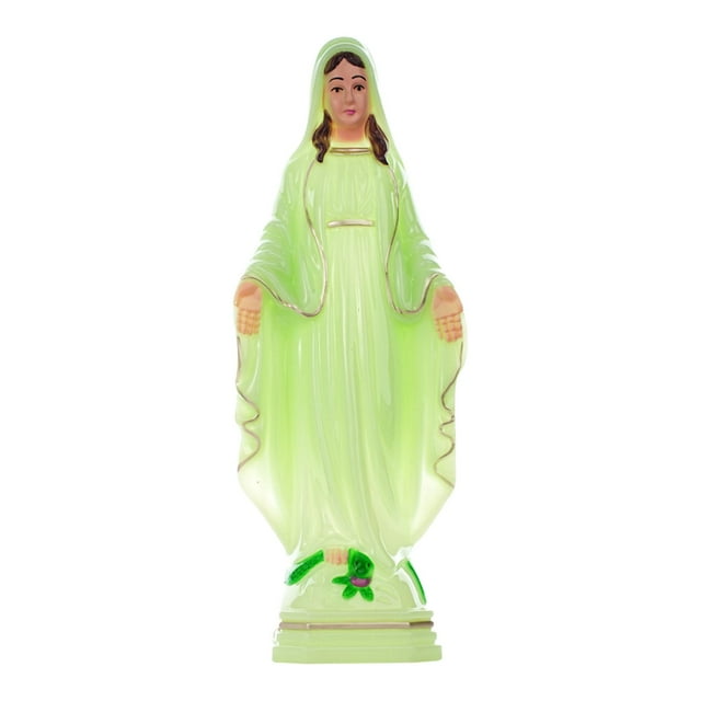 GUOOL Blessed Mary Statue Accessories Sculpture Photo Prop Decorative Desktop Ornament Luminous