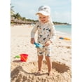 thumbnail image 2 of Baby Toddler Boy Rashguard Set Marine Life Printed Tops Shorts, Hat, 2 of 7