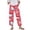 Watermelon Red, variant on Women's Fashion Christmas Snowman Print Casual Pants with Drawstring Elastic Waist and Pockets, Full Length Trousers for Holiday Season and Daily Use,Watermelon Red,M