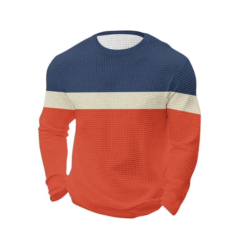 USNSM Men's Waffle Long Sleeve Shirts, Crew Neck Thermal Underwear